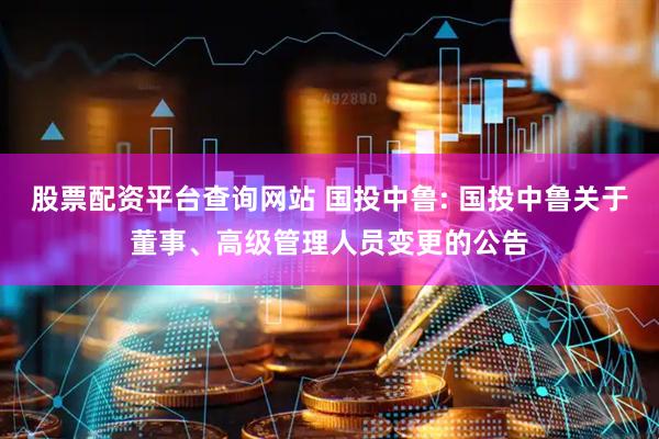 股票配资平台查询网站 国投中鲁: 国投中鲁关于董事、高级管理人员变更的公告