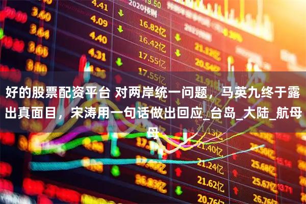 好的股票配资平台 对两岸统一问题，马英九终于露出真面目，宋涛用一句话做出回应_台岛_大陆_航母